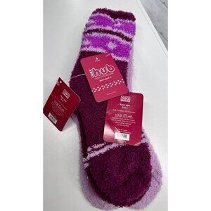 Cozy Hub Socks Women's 9-11 Purple Fuzzy Cozy 2 Pairs NWT